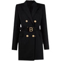 Damen-Blazerkleid mit Taillengürtel und Knopfdetails