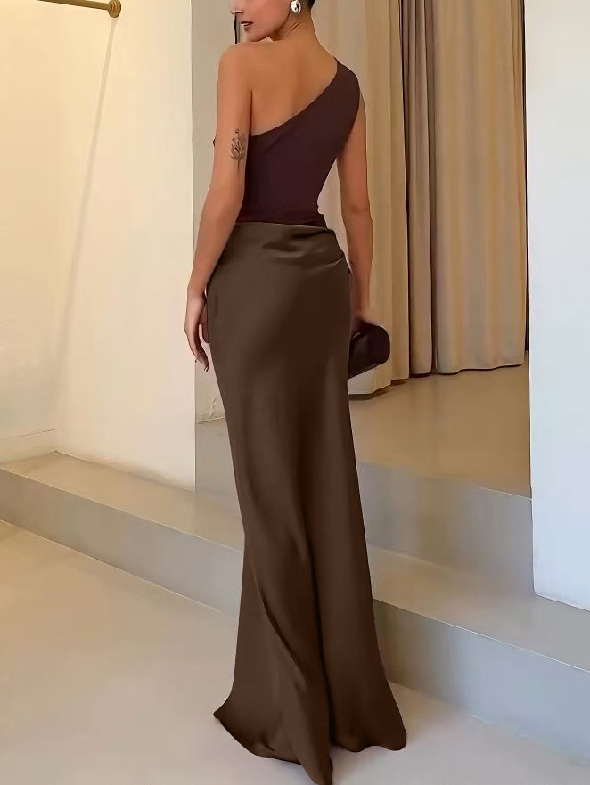 LIVIA | Dames One Shoulder Maxi Jurk – Elegant, Chic & Perfect Voor Feestelijke Gelegenheden