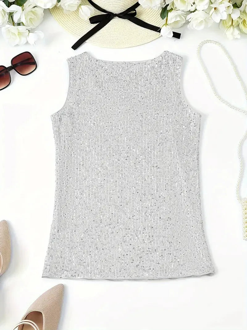 Elegantes Ärmelloses Top mit Pailletten