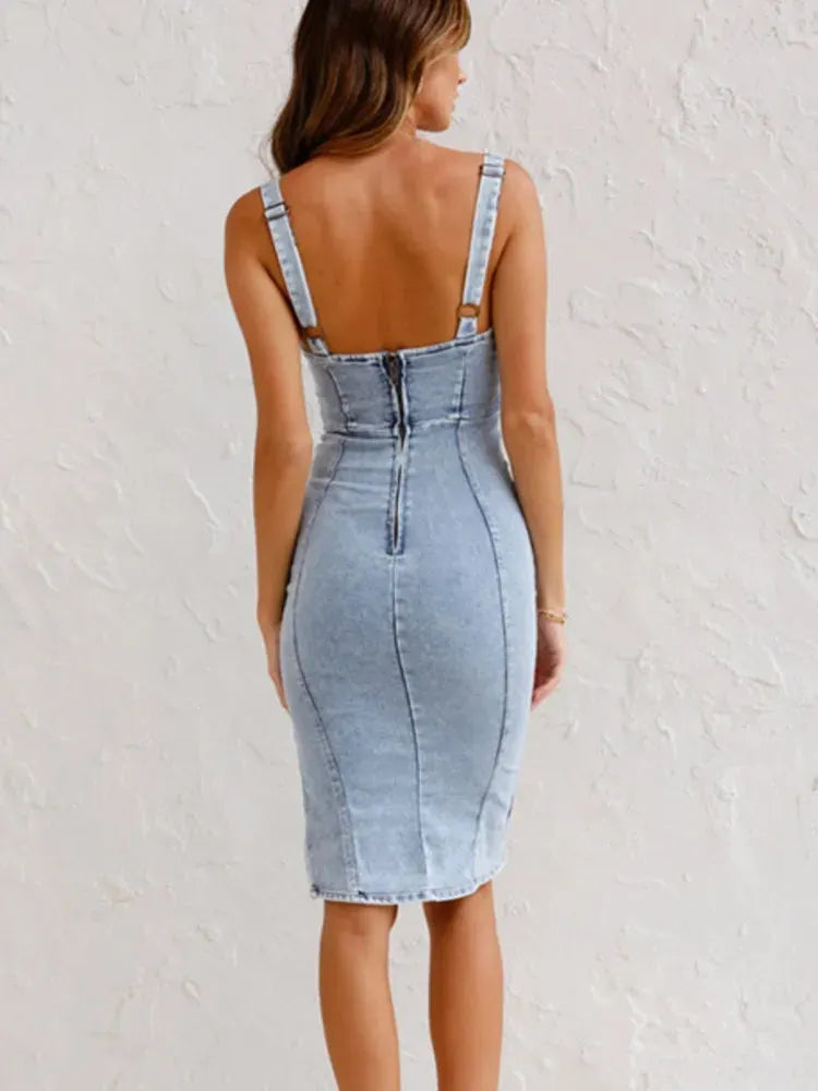 Denim-Kleid mit verstellbaren TrÃ¤gern