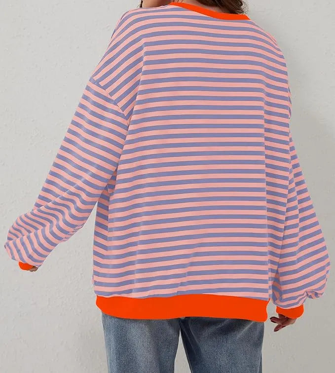 ÃœbergroÃŸer und gestreifter Pullover fÃ¼r Damen