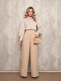 CalÃ§a Feminina Alfaiataria Pantalona Bege
