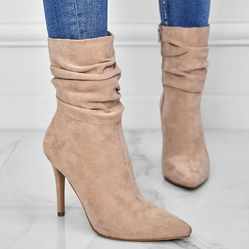 Women's Elegant Ankle Boots with High Heel