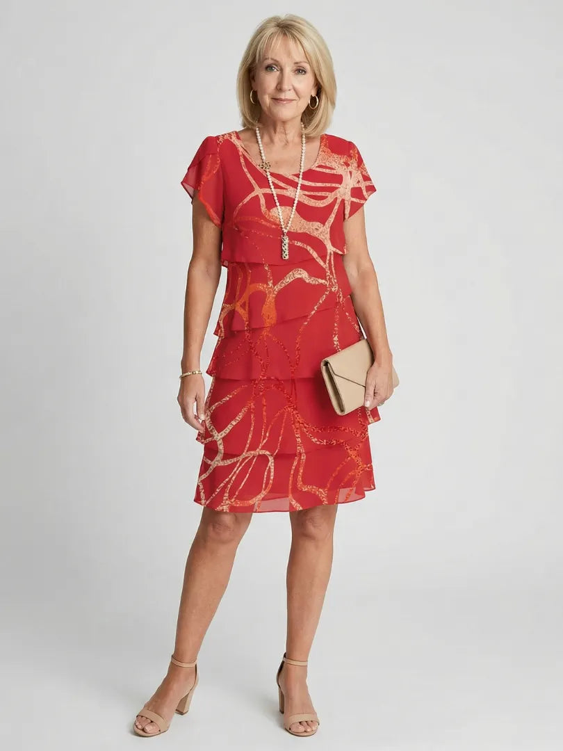 Nora | Soft Abstract Knee Length Dress