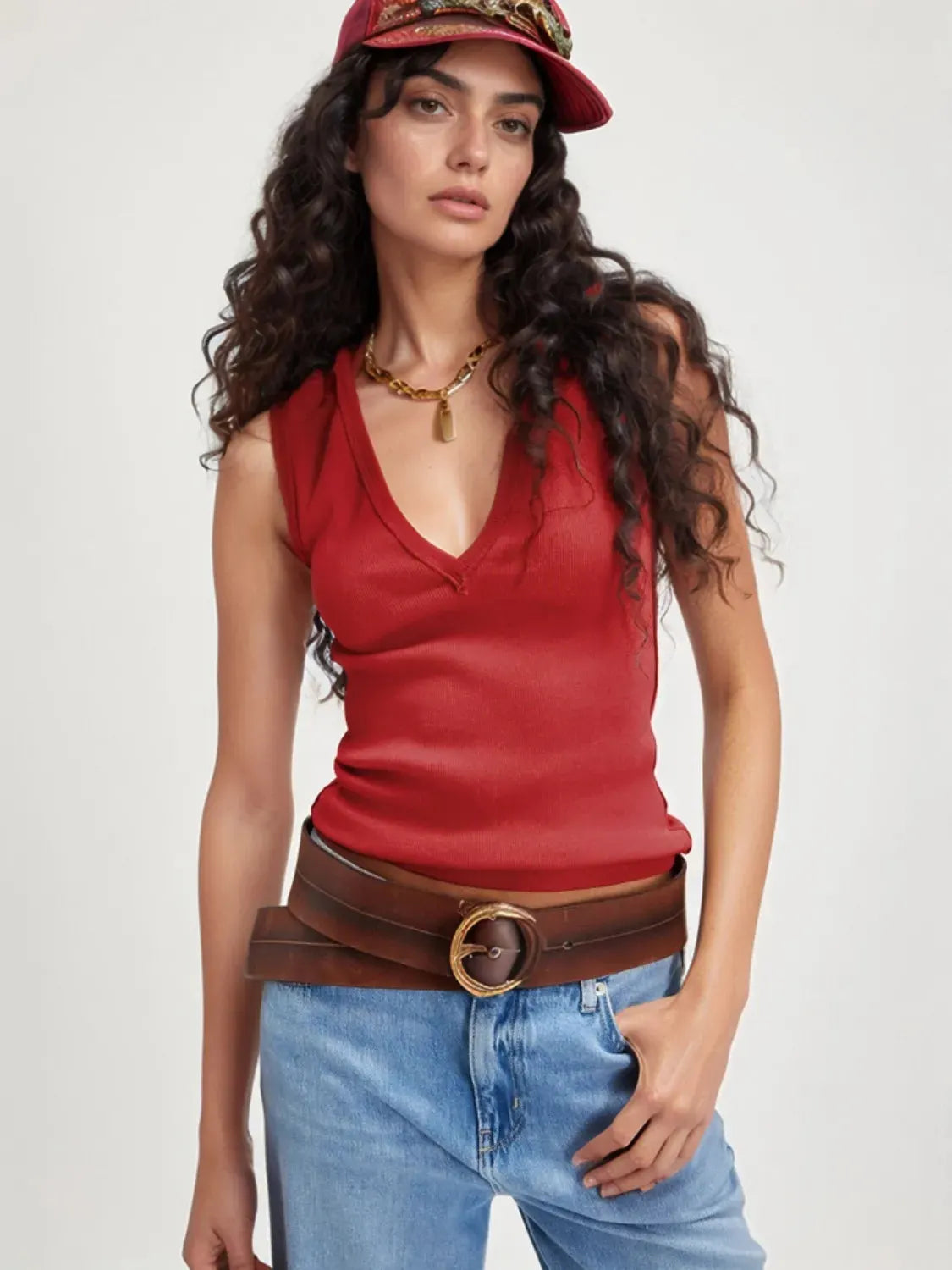 Solid V-Neck Tank