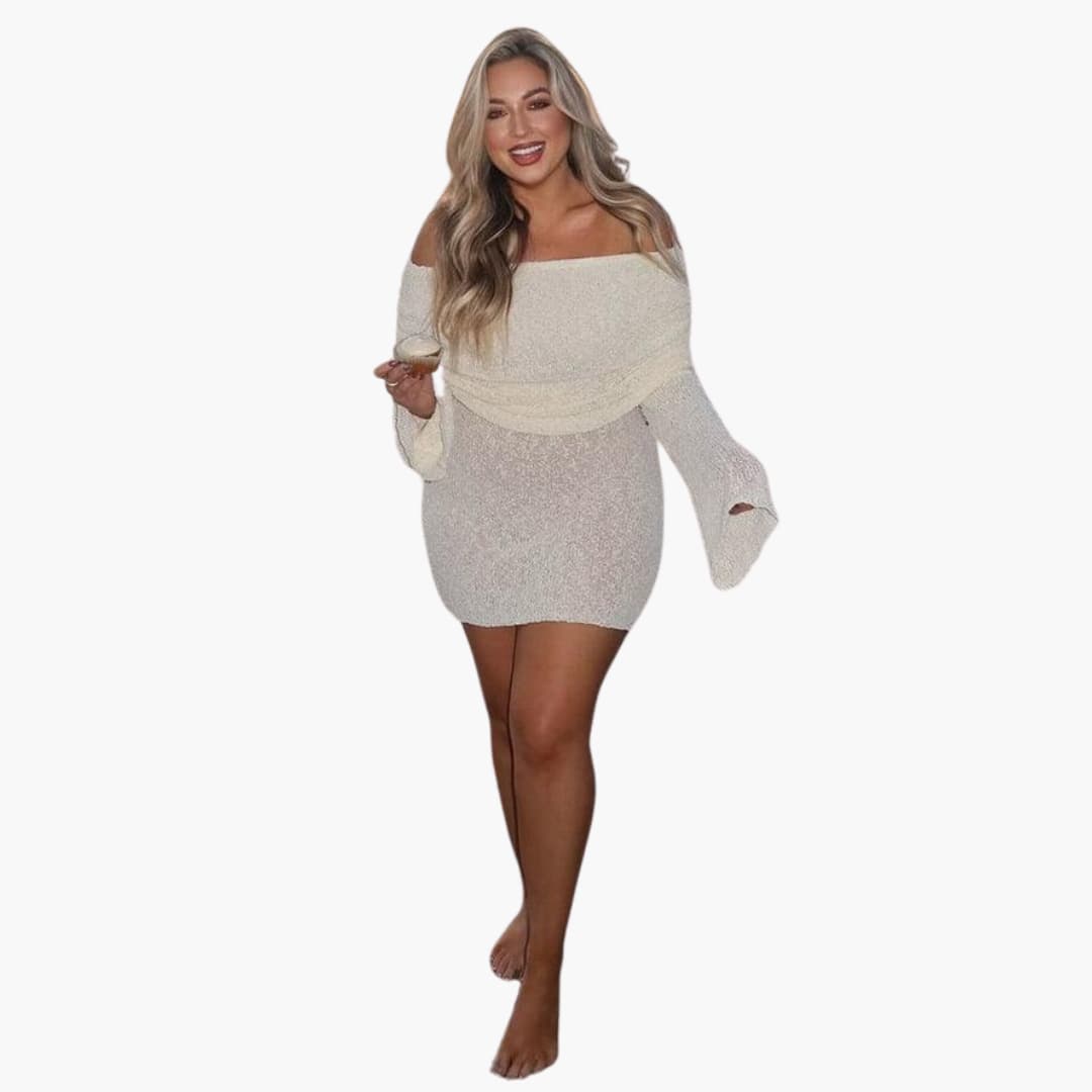 Women's Mini Dress with Sleeveless Design and Elasticated Top Edge