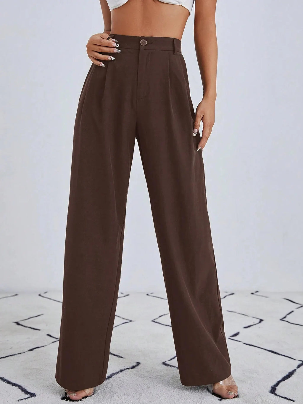 CalÃ§a Feminina Pantalona Marrom
