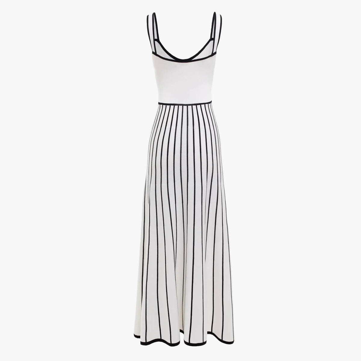 Gestreiftes Midikleid mit Knopfleiste