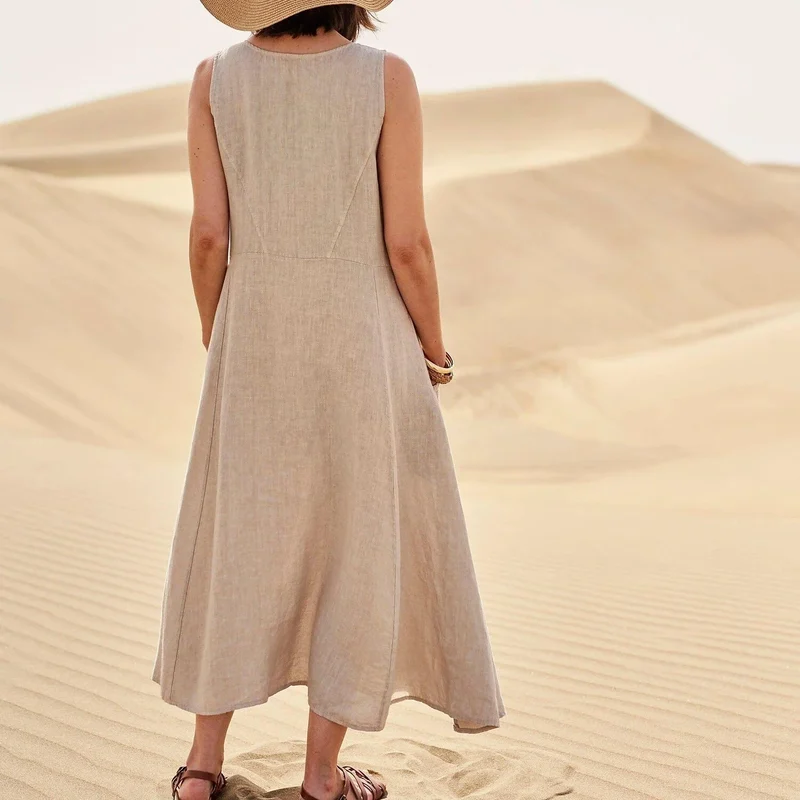 🔥 Last Day Promotion 30% OFF 🔥Women's Sleeveless Cotton And Linen Dress