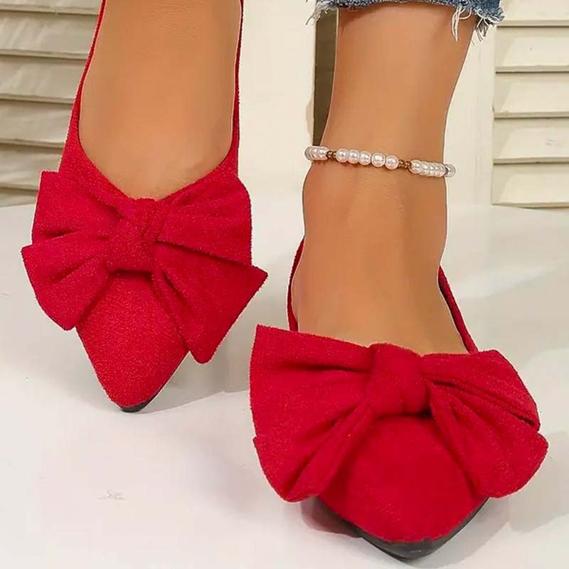 Lena | Spitz-Zehen Ballerinas – Femininer Look mit Schleife
