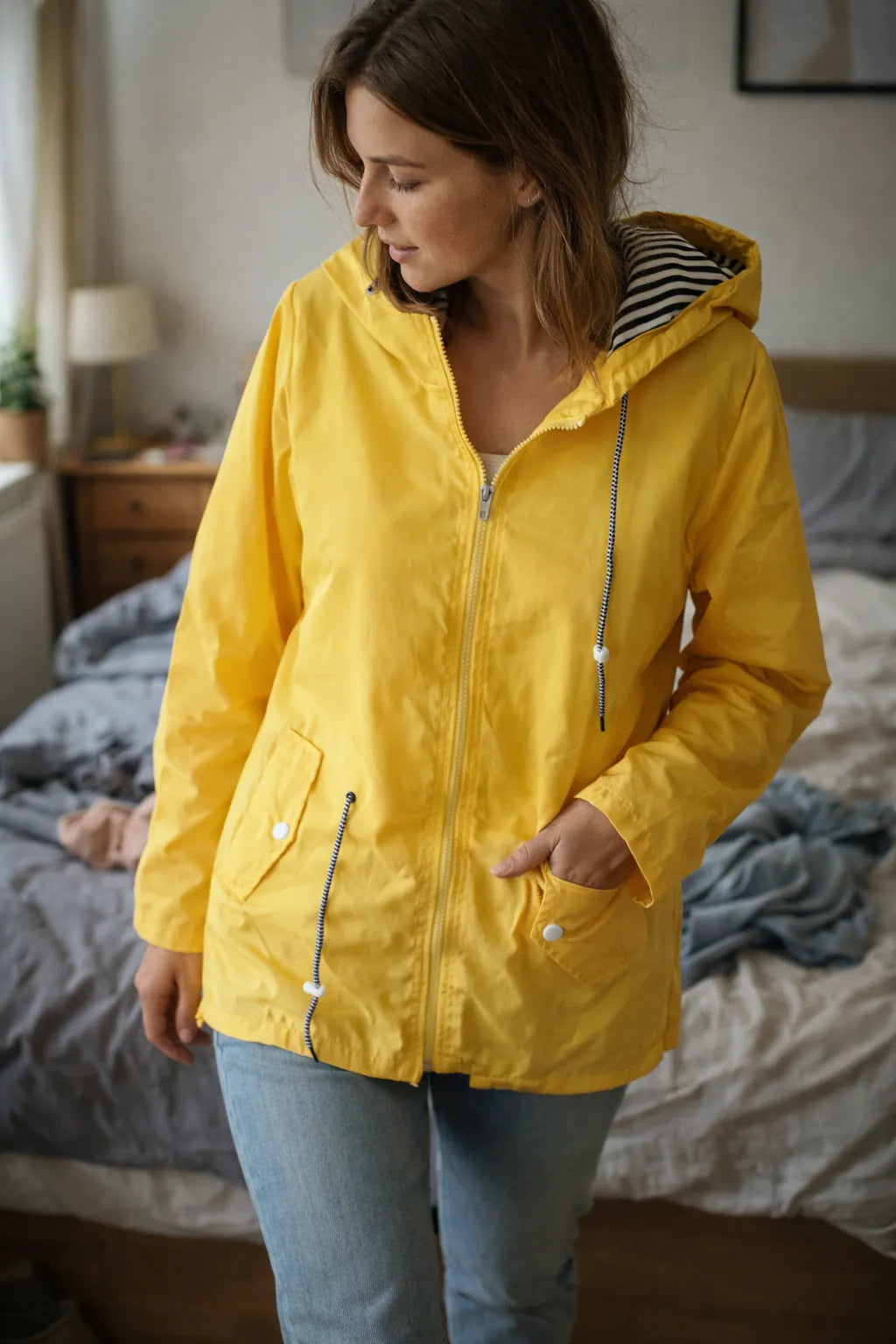 Damen Regenjacke Leicht mit Kapuze