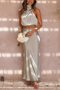 Olena | Elegant Two-Piece Ladies Set of Top and Maxi Skirt