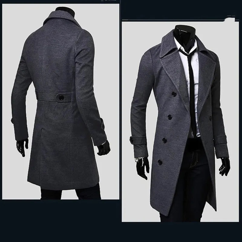 Lionel | Eleganter Doppelreihiger Wollmantel mit Revers
