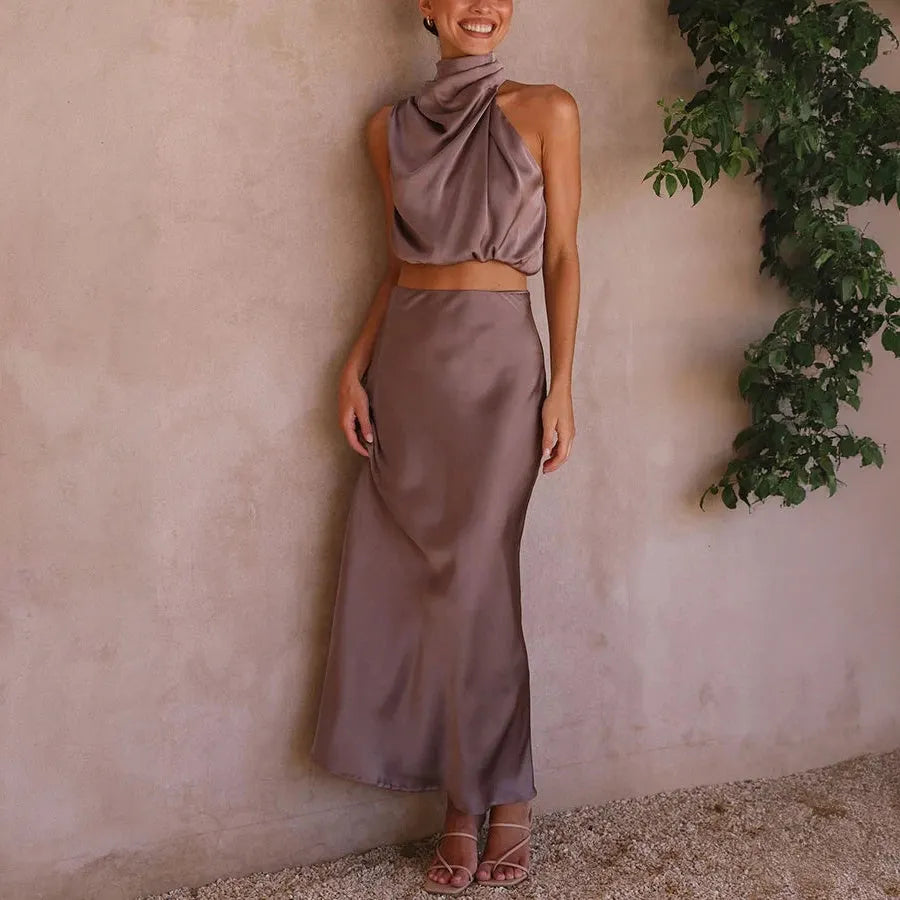 Elegantes Maxikleid mit Haltertop