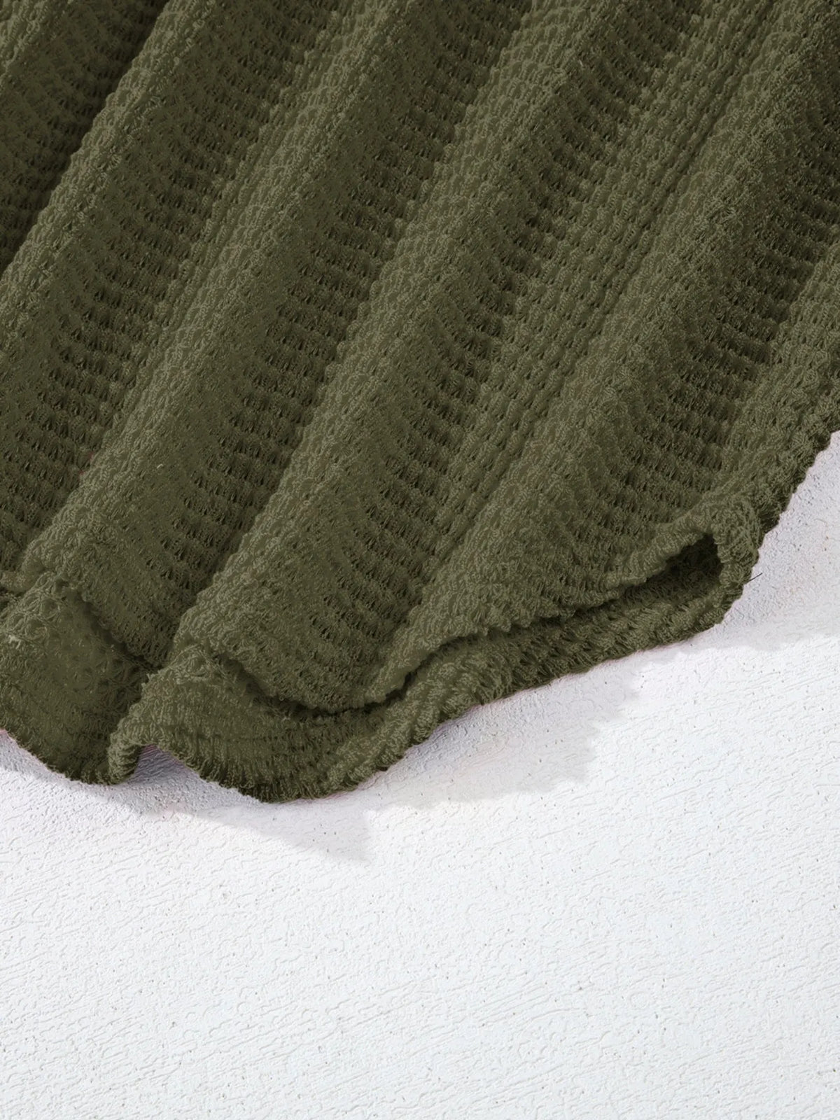 Textured Knit Button Detail Top
