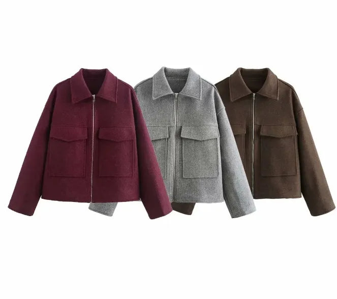 FELICE | Casual Korte Tussen Jas Voor Dames Met Zak Design - Modieus & Comfortabel
