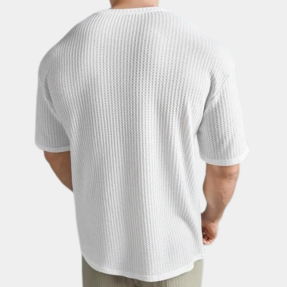 Geripptes T-shirt Für Herren Lässig & Bequem