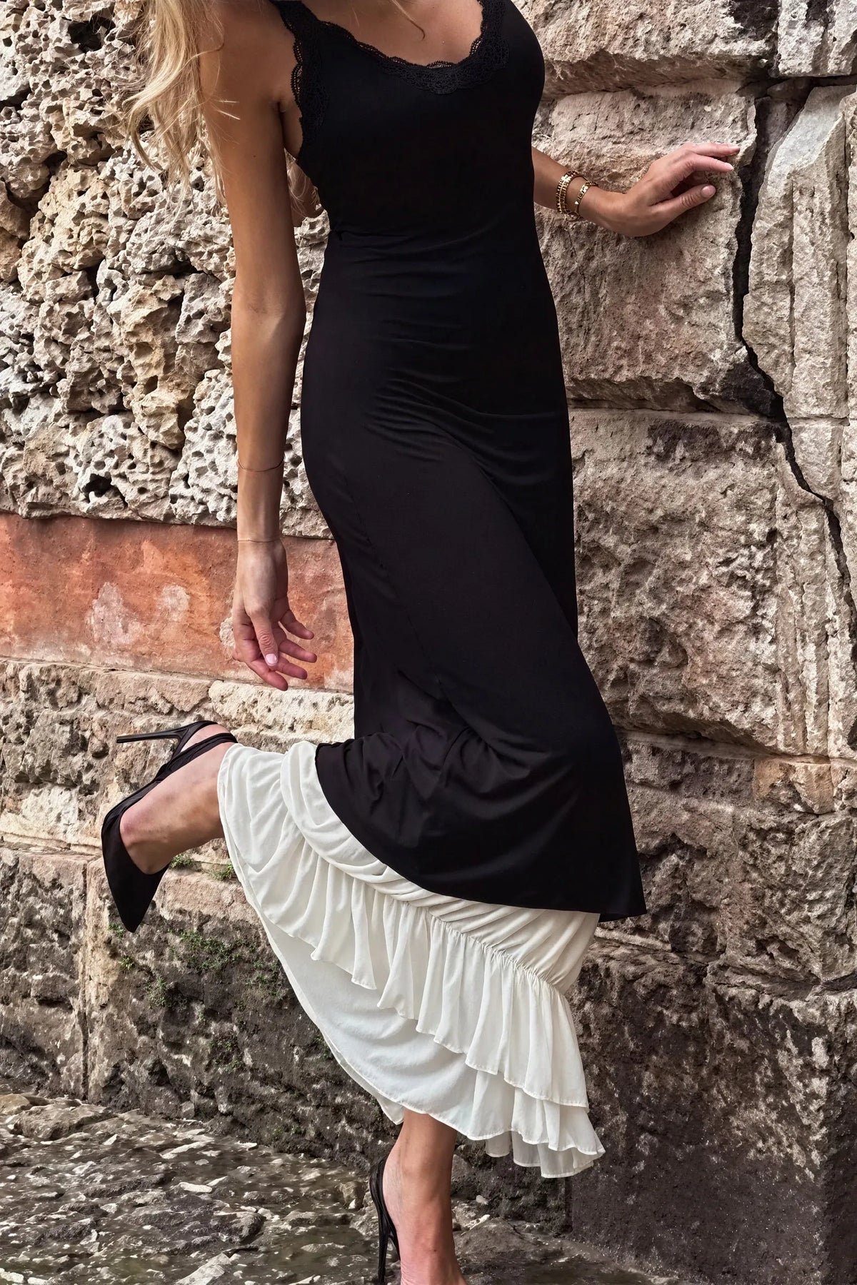 Elegantes Maxi-Kleid mit Spitze