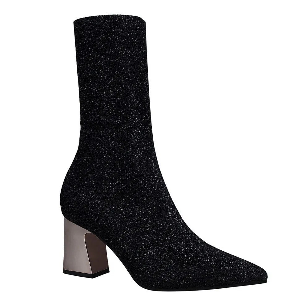 JODI | Chique Glitter Enkel Hakken Voor Dames - Luxe, Feestelijk & Comfortabel