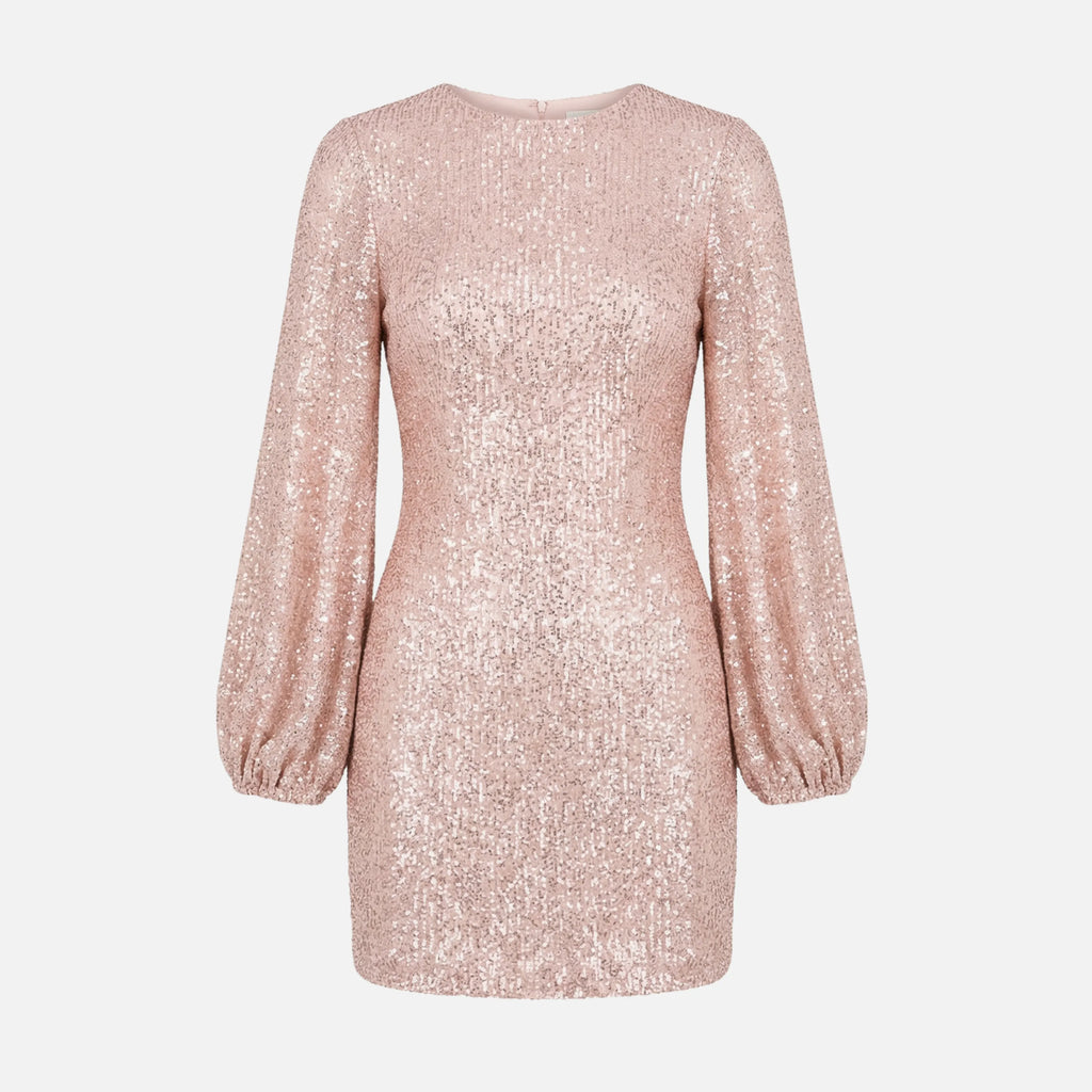 Women's Mini Dress with Long Sleeves and Sparkling Style
