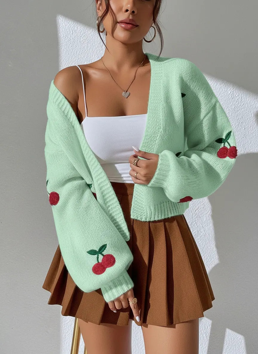 Fiona Zeitloser Kirsch-Cardigan für Damen