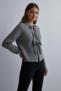 Eleganter Strick-Cardigan mit Bindeband