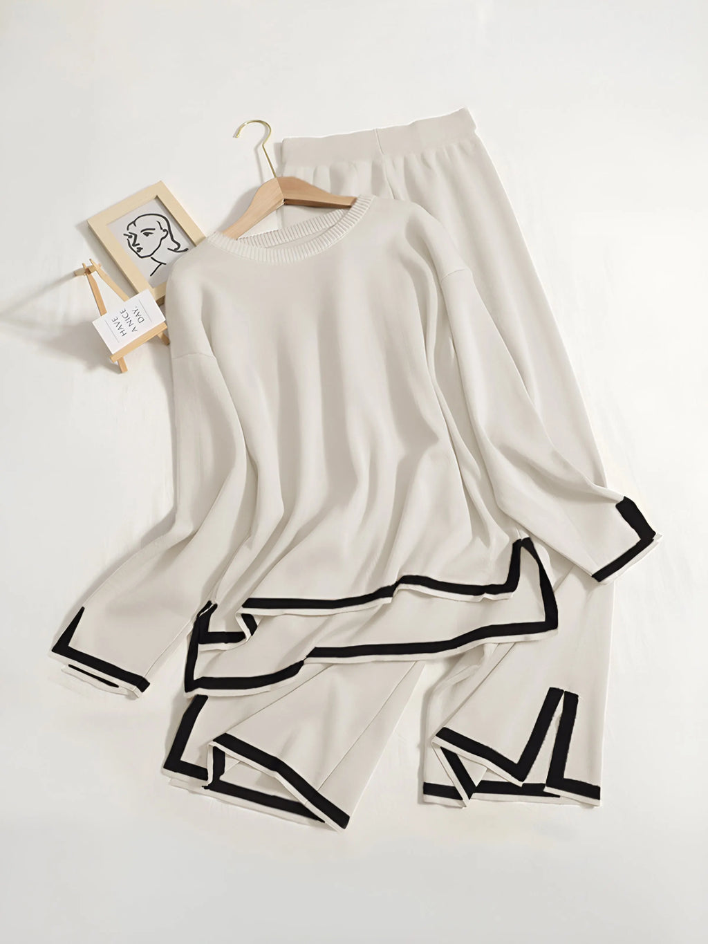 Elastisches Strick-Lounge-Set
