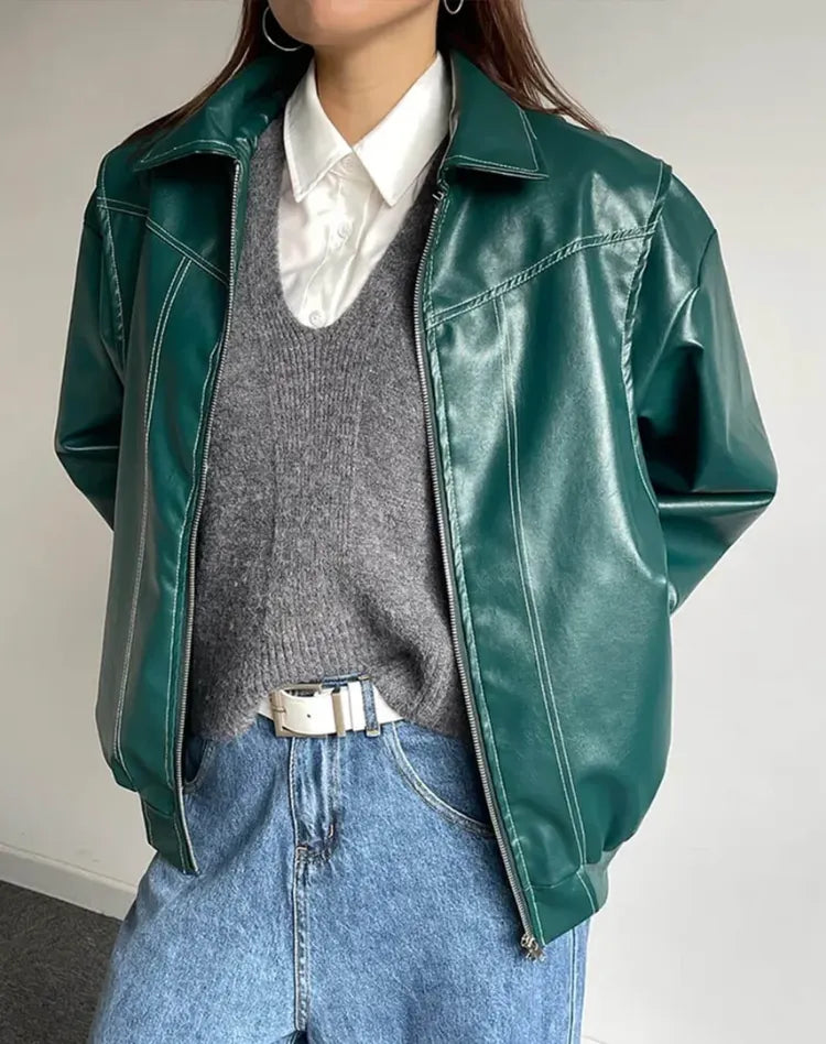 Charlot | Oversized Jacket with Zipper and Elegant Look