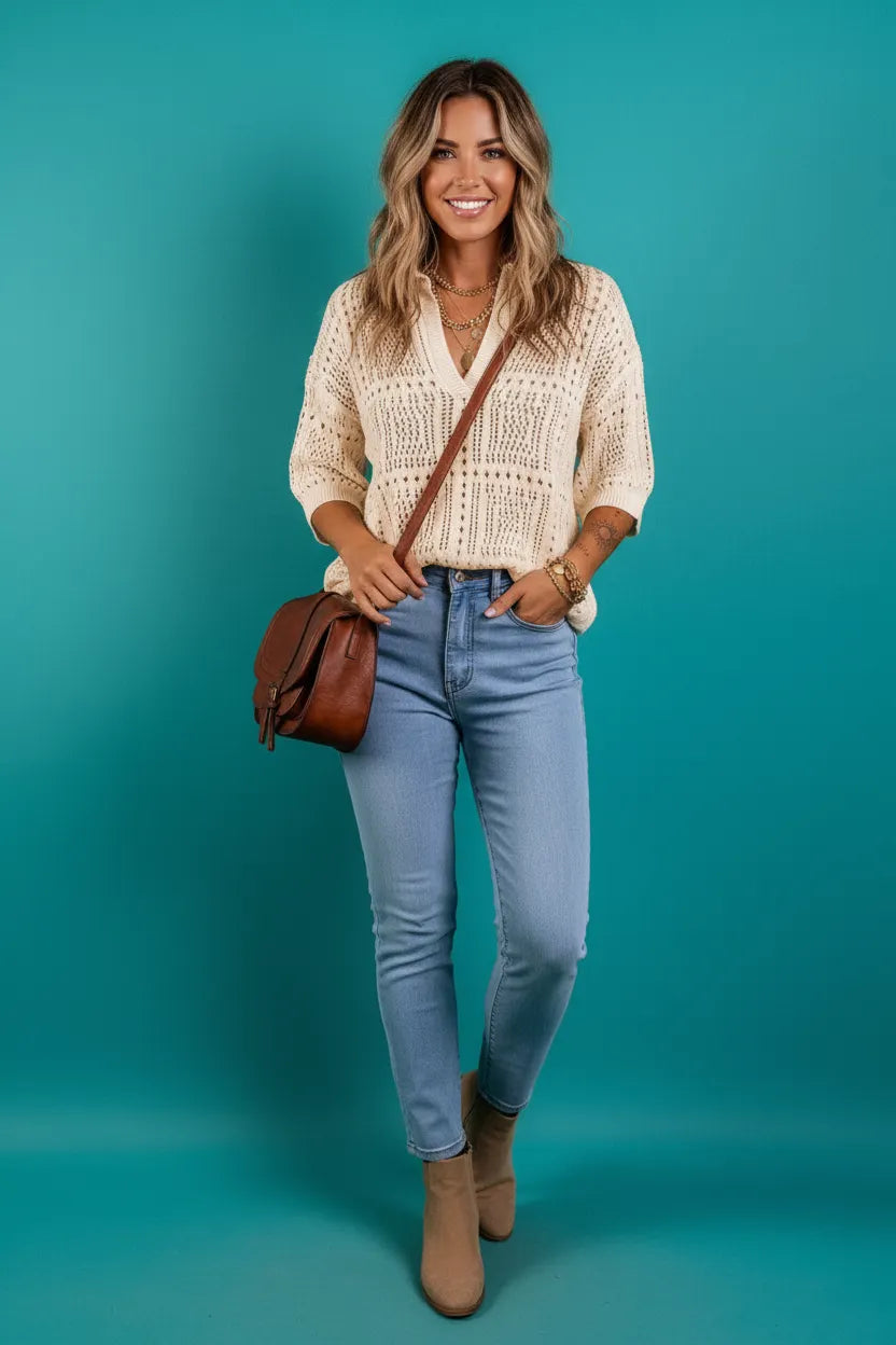 Bernice Lochstrick Pullover