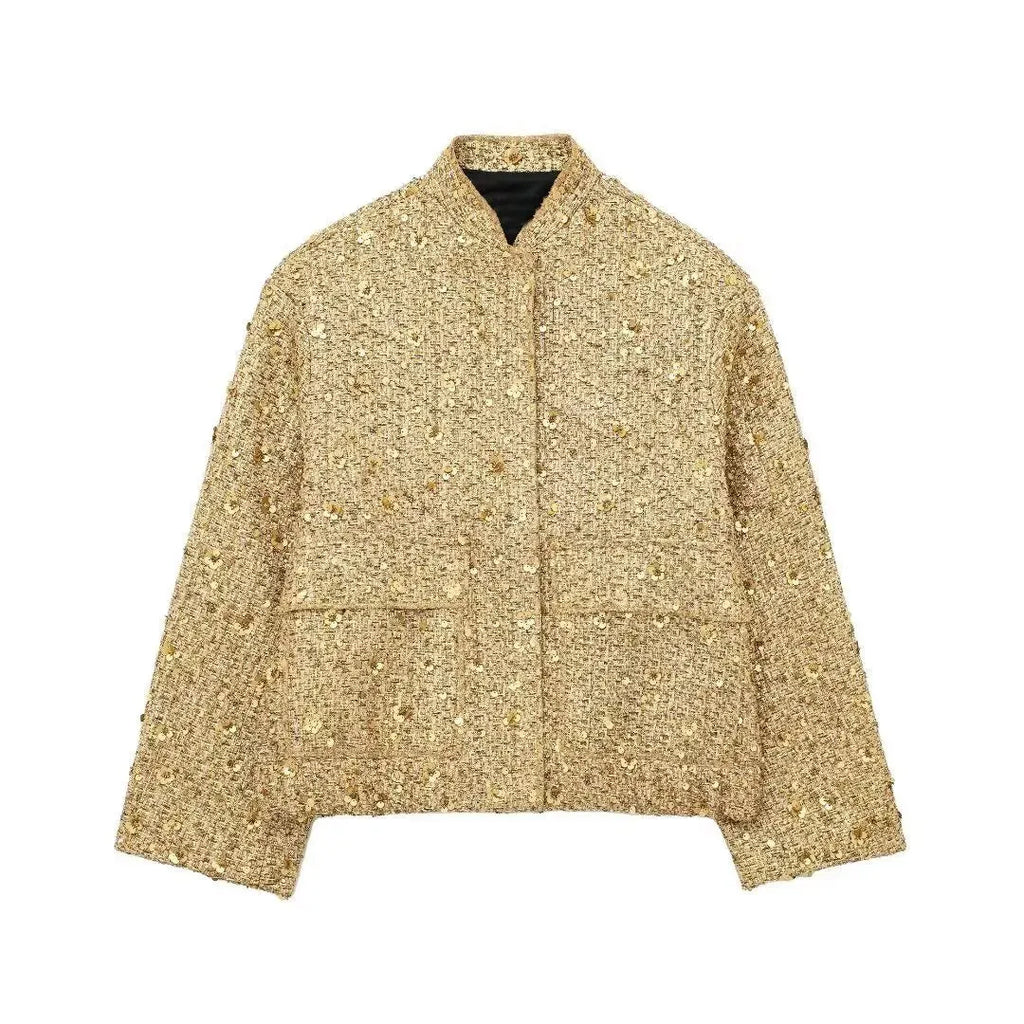 SARAH | Casual Bomberjack Met Gouden Pailletten – Comfort Meets Glamour