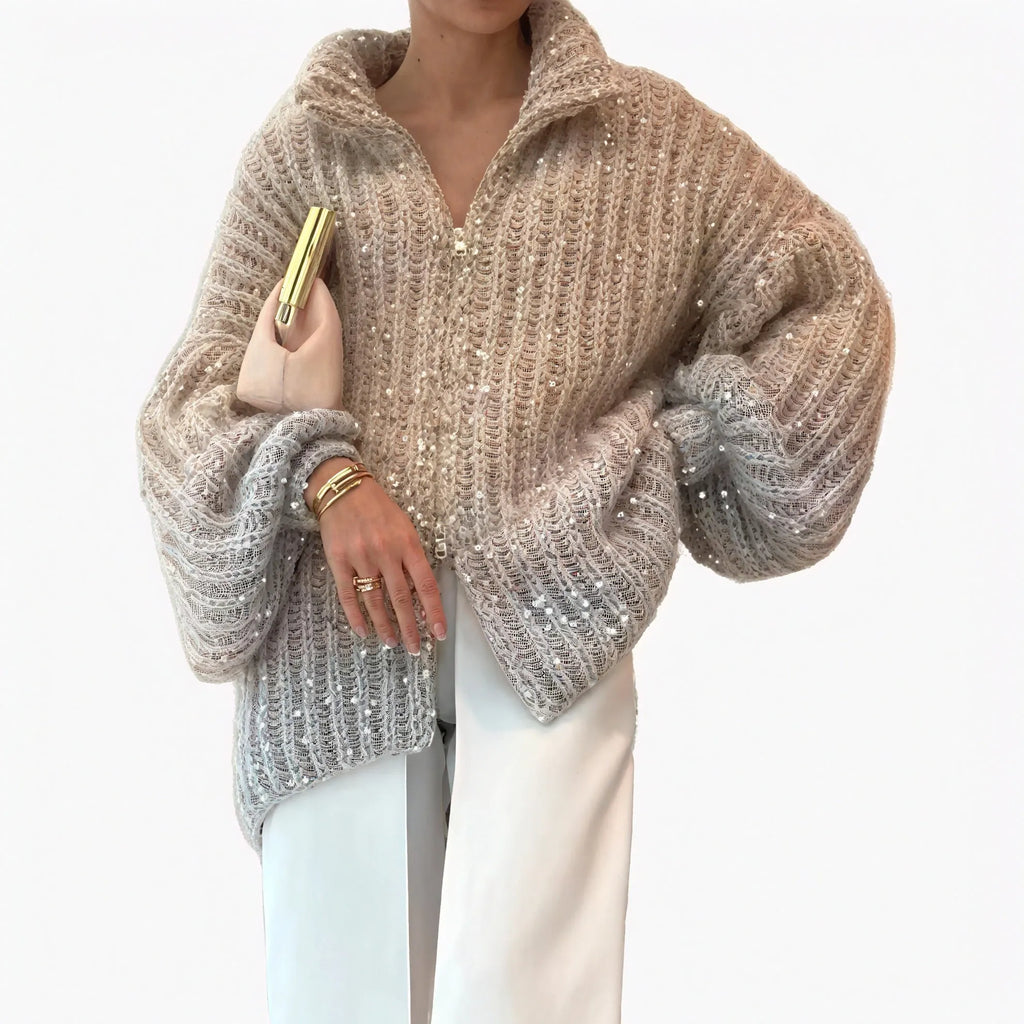 Elegantes Maxikleid mit Strickjacke