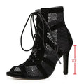 Damen Sandaletten mit hohen Absätzen - Verführerische Spitze und Mesh für den perfekten Party-Look