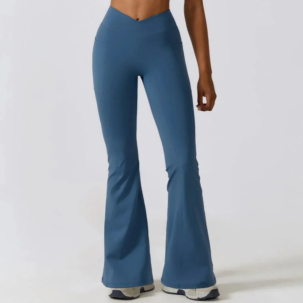 Hoch taillierte Flare-Leggings