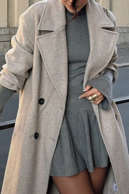Mockneck Bell Sleeves Ruffle Mini Sweater Dress