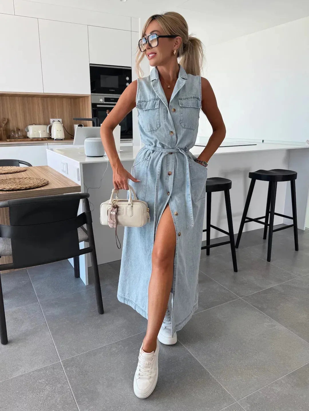 Robe longue en jean Lola