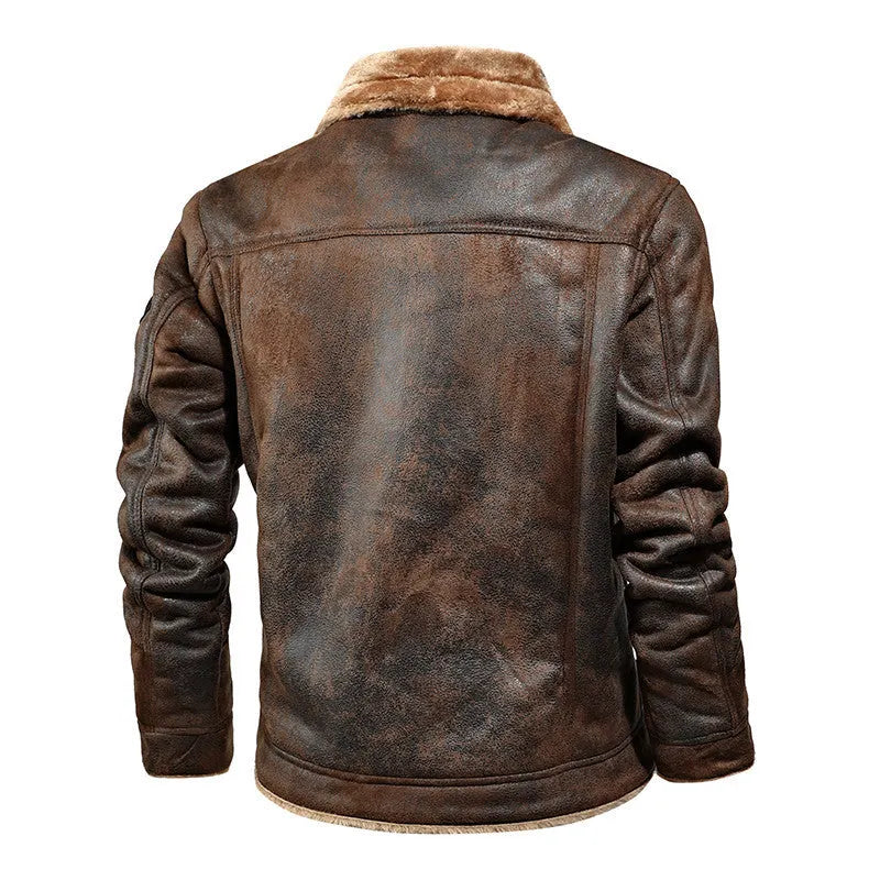 Leder Pilotenjacke mit Weicher FÃ¼tterung Marinus