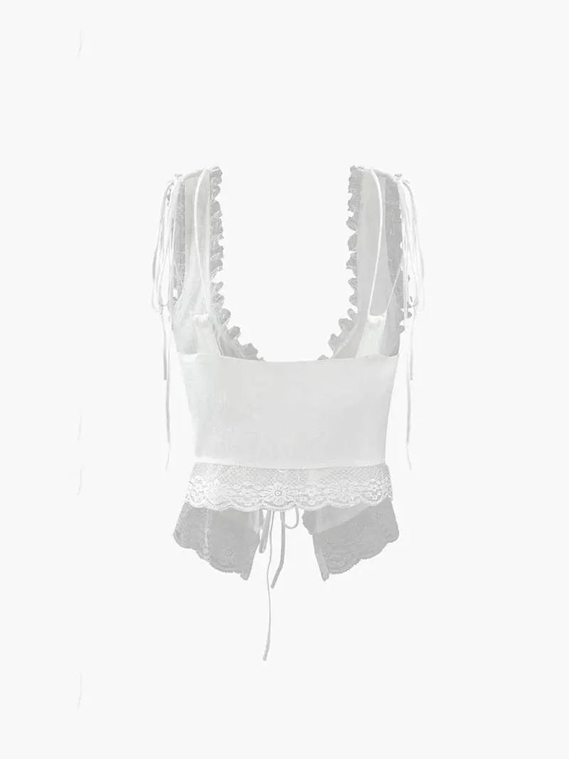 Zartes Top mit Spitze und Bindedetail