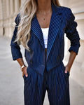 delig Blazer Set Damenanzug - Cropped Blazer mit Hose