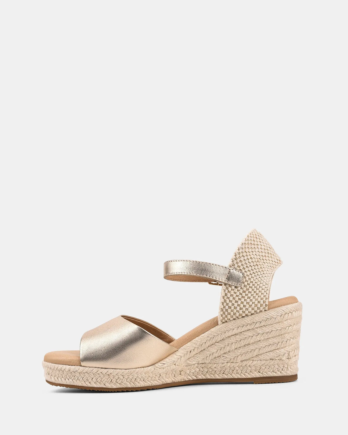 Luxury Women's Gold Wedge Sandals with Buckle Closure