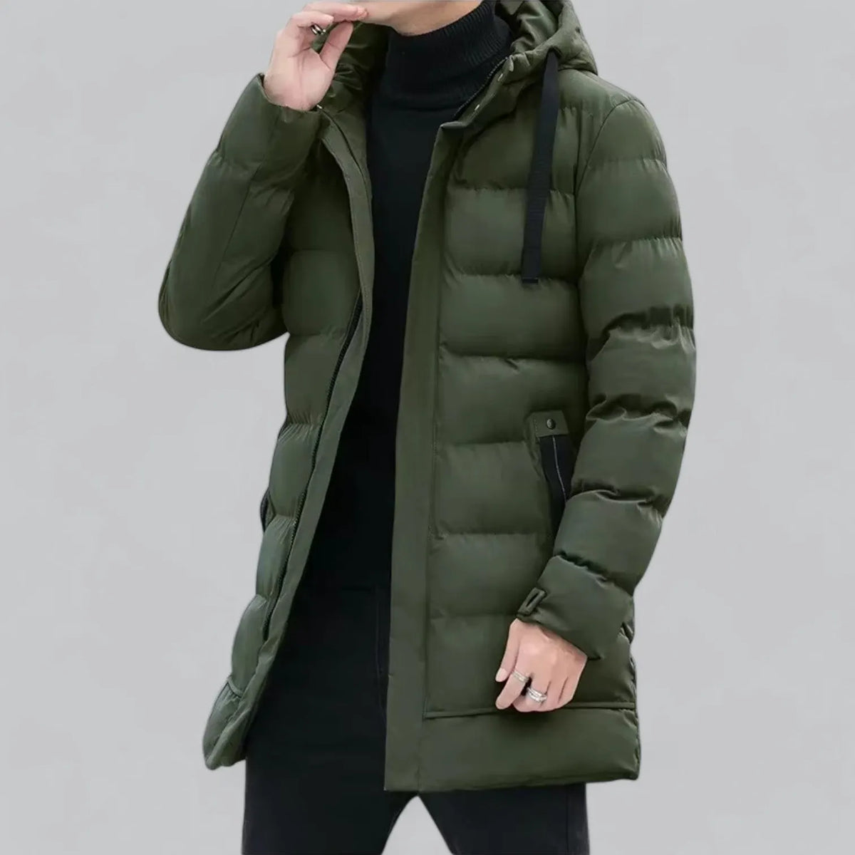 Elegante lange Winterjacke für Männer