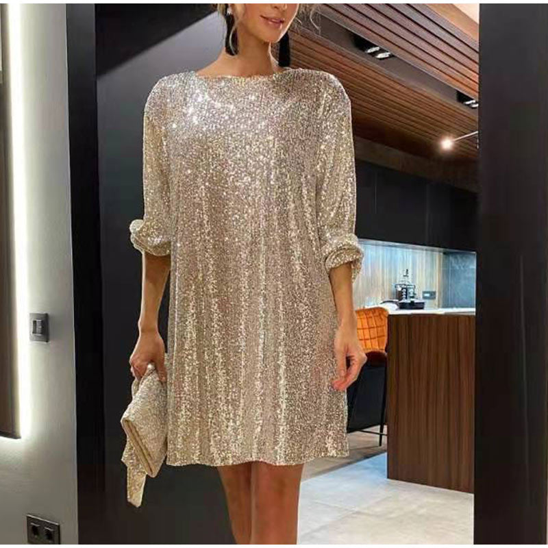 Glitter Feestjurk Met Ceintuur | Elegant, Comfortabel En Perfect Voor Elke Gelegenheid
