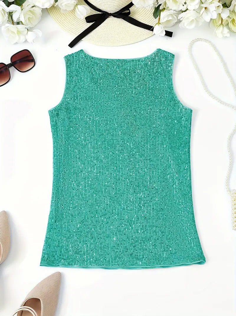 Elegantes Ärmelloses Top mit Pailletten