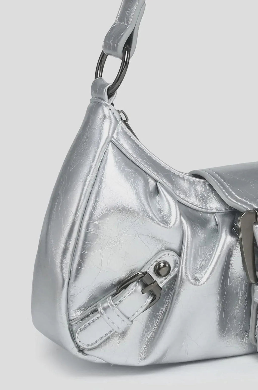 Dames Leren Schoudertas Met Gesp & Rits â€“ Stijlvol, Compact & Altijd On-Trend