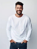 Herren Langarm T-Shirt Einfaches Design Pullover FÃ¼r MÃ¤nner