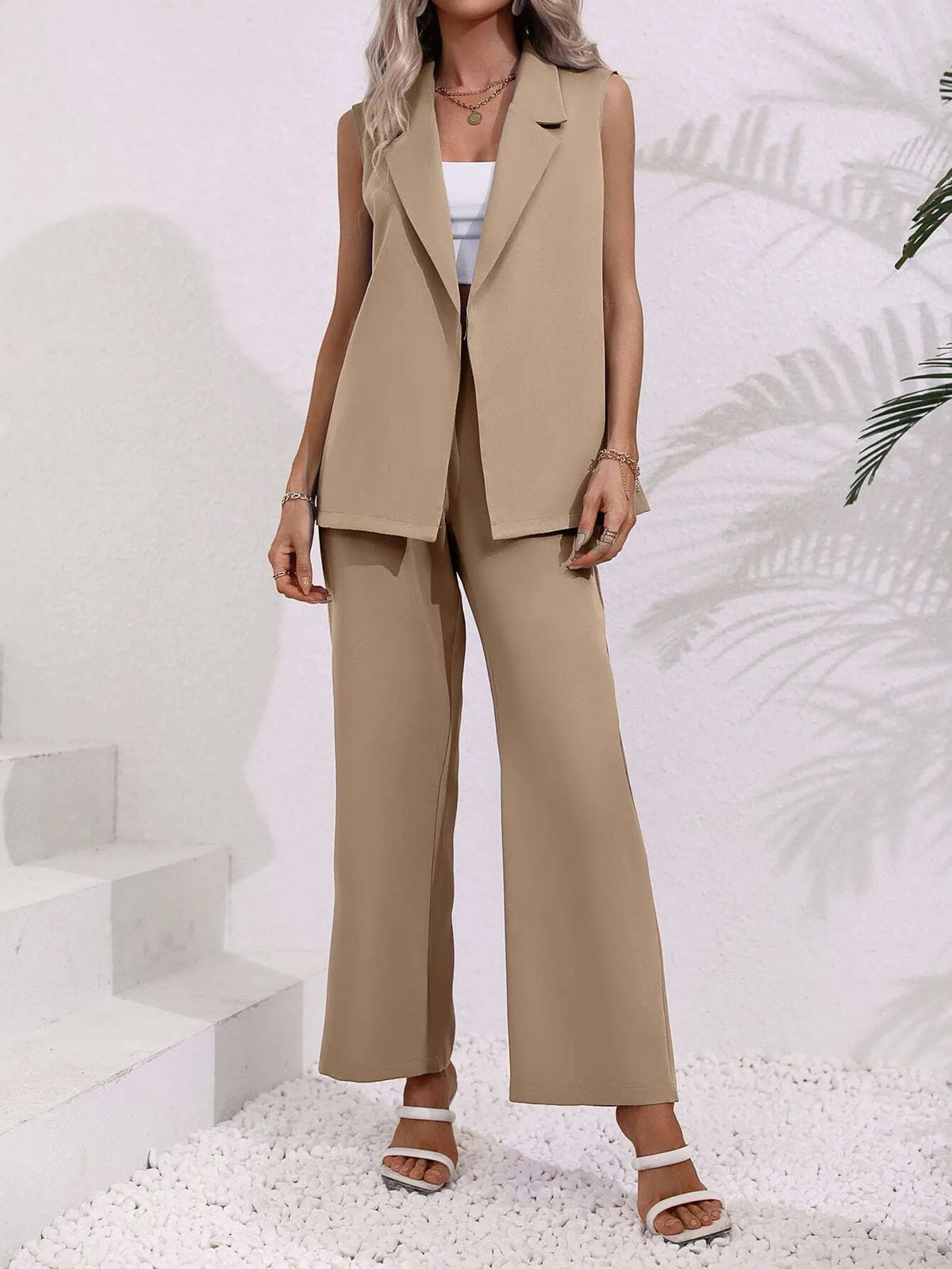 Conjunto Feminino Alfaiataria Bege Istambul