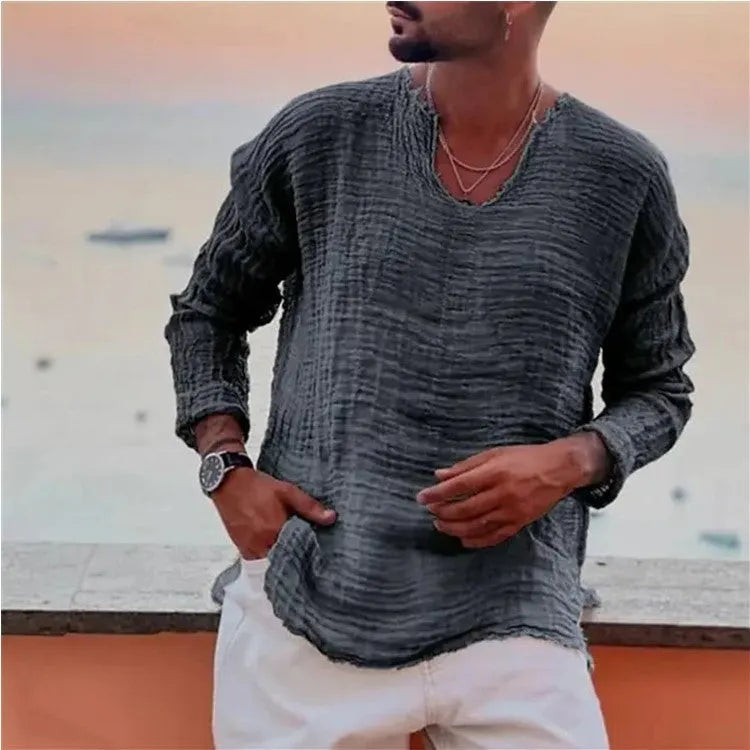 Herren luftiger Leinenpullover