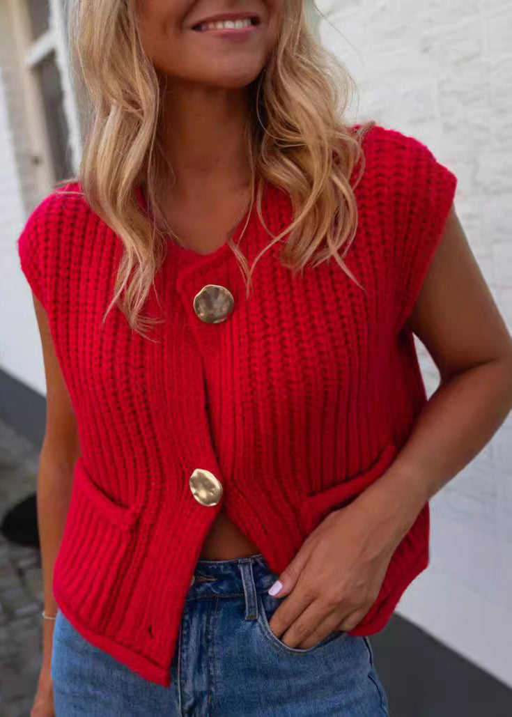 Armanie | Cozy Red Knitted Top