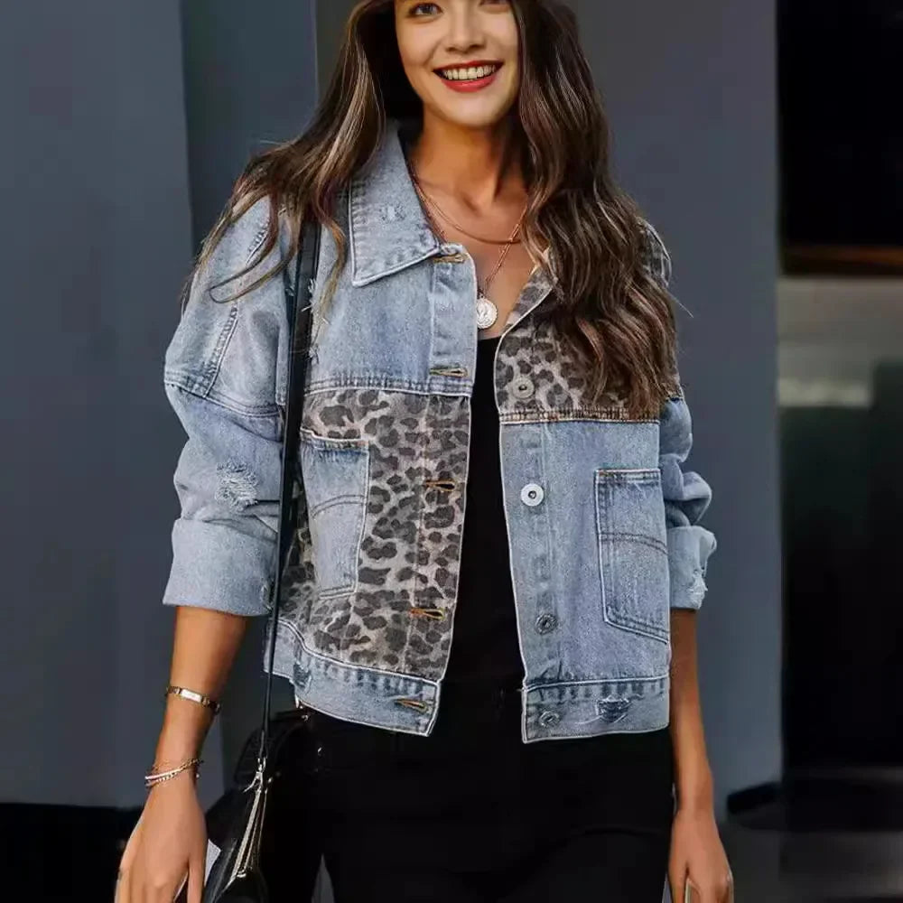 Denim Jacket for Women with Statement Details and Edgy Look