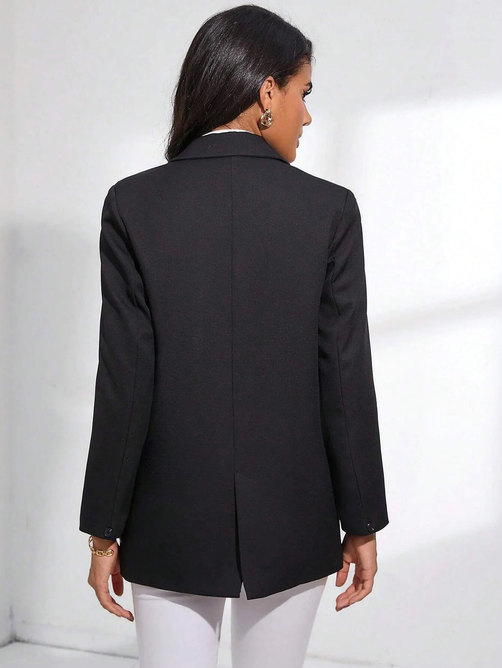 Blazer Feminino Alfaiataria Social Preto MaitÃª