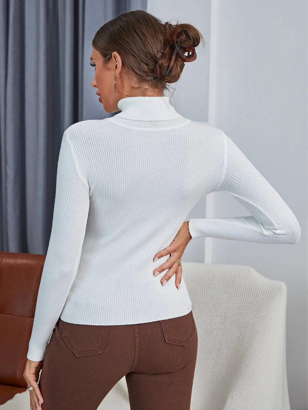 SuÃ©ter Feminino Tricod Cacharrel Gola Alta